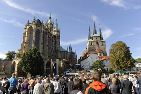 Dom und Severikirche in Erfurt (Bildrechte: Jens-Uwe Koch, Bistum Erfurt)